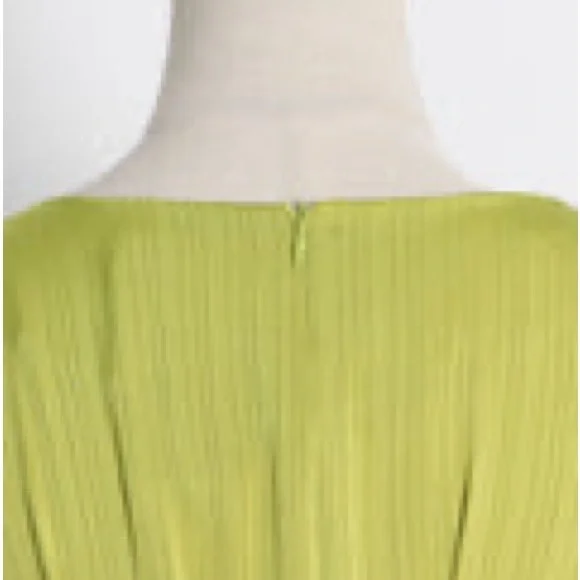 Textured Lime Green Dress - Picture 4 of 6